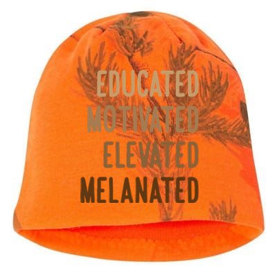 Black History Month Educated Motivated Elevated Melanated Gift Kati - Camo Knit Beanie