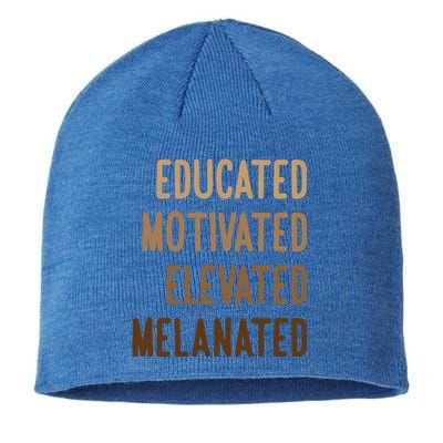 Black History Month Educated Motivated Elevated Melanated Gift Sustainable Beanie