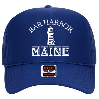 Bar Harbor Maine Tourist Travel Souvenir Vacation Gift High Crown Mesh Back Trucker Hat