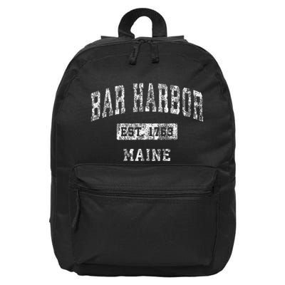 Bar Harbor Maine Me Vintage Established 16 in Basic Backpack