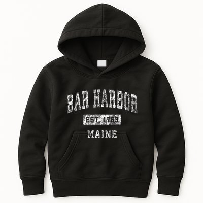 Bar Harbor Maine Me Vintage Established Kids Hoodie