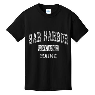 Bar Harbor Maine Me Vintage Established Kids T-Shirt
