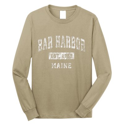 Bar Harbor Maine Me Vintage Established Long Sleeve Shirt