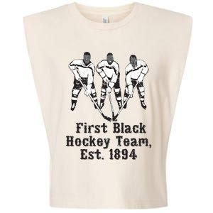 Black History Month First African American Hockey Team Gift Garment-Dyed Women's Muscle Tee