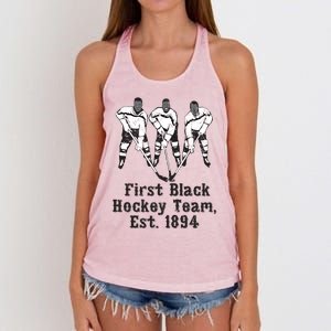 Black History Month First African American Hockey Team Gift Women's Knotted Racerback Tank