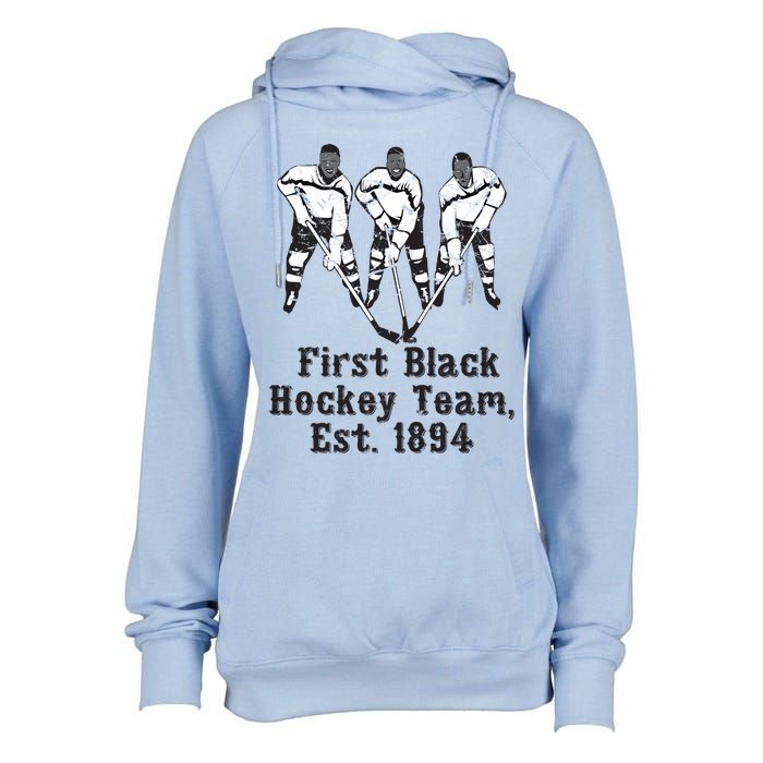 Black History Month First African American Hockey Team Gift Womens Funnel Neck Pullover Hood