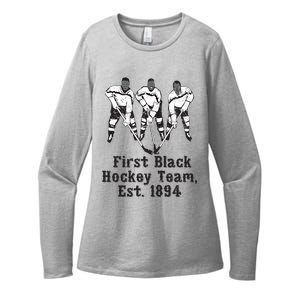 Black History Month First African American Hockey Team Gift Womens CVC Long Sleeve Shirt