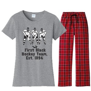 Black History Month First African American Hockey Team Gift Women's Flannel Pajama Set