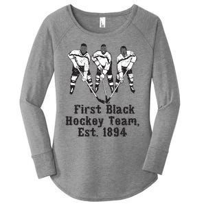 Black History Month First African American Hockey Team Gift Women's Perfect Tri Tunic Long Sleeve Shirt