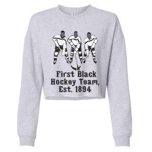 Black History Month First African American Hockey Team Gift Cropped Pullover Crew