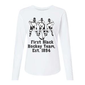 Black History Month First African American Hockey Team Gift Womens Cotton Relaxed Long Sleeve T-Shirt