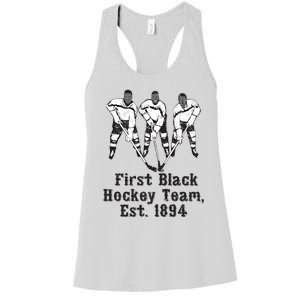 Black History Month First African American Hockey Team Gift Women's Racerback Tank