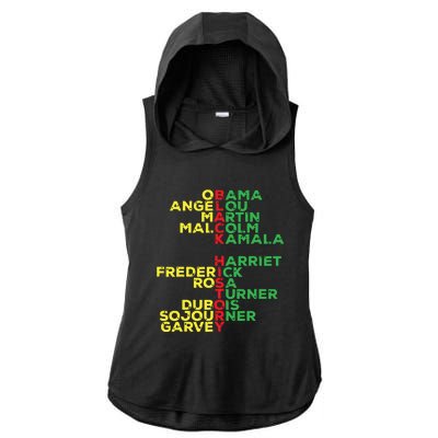 Black History Month Leaders Women Ladies PosiCharge Tri-Blend Wicking Draft Hoodie Tank