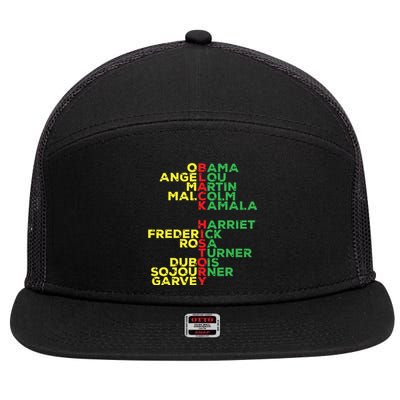 Black History Month Leaders Women 7 Panel Mesh Trucker Snapback Hat