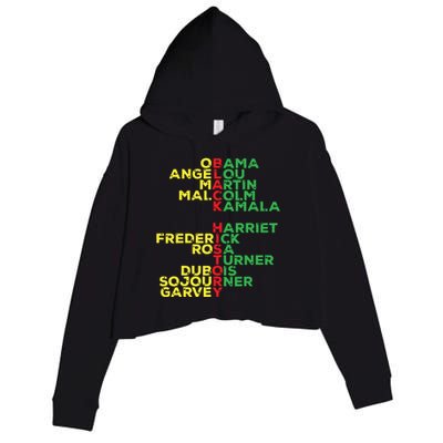 Black History Month Leaders Women Crop Fleece Hoodie