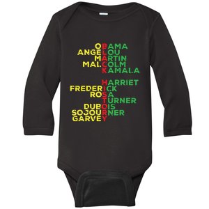 Black History Month Leaders Women Baby Long Sleeve Bodysuit