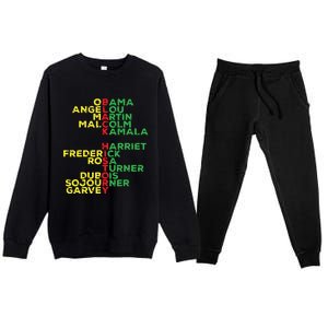 Black History Month Leaders Women Premium Crewneck Sweatsuit Set