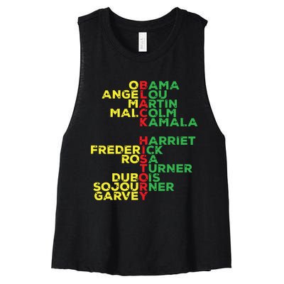 Black History Month Leaders Women Women's Racerback Cropped Tank