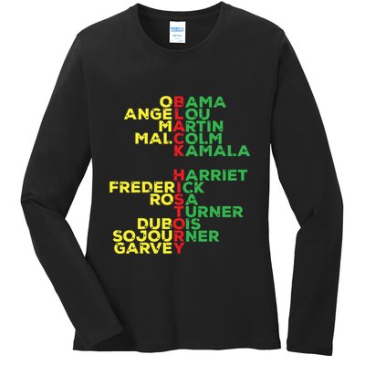 Black History Month Leaders Women Ladies Long Sleeve Shirt
