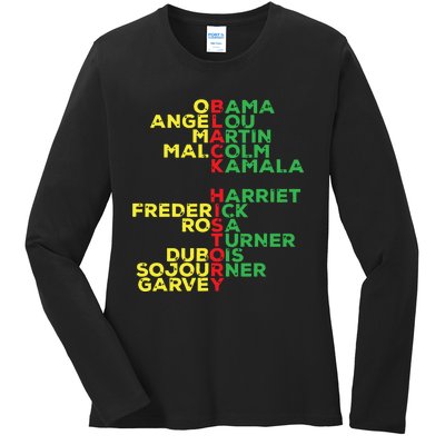 Black History Month Leaders Women Ladies Long Sleeve Shirt