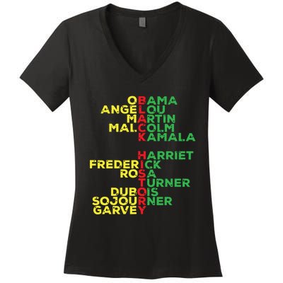 Black History Month Leaders Women Women's V-Neck T-Shirt