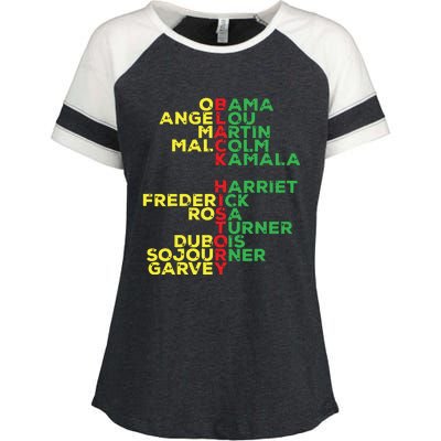 Black History Month Leaders Women Enza Ladies Jersey Colorblock Tee