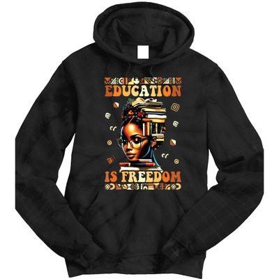 Black History Month Shirts Education Is Freedom Teacher Tie Dye Hoodie