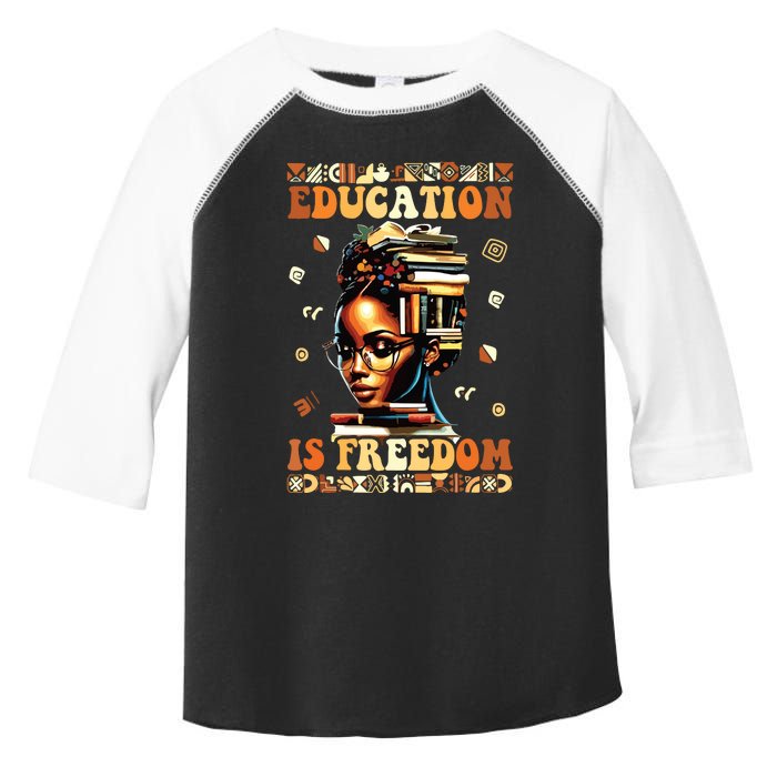 Black History Month Shirts Education Is Freedom Teacher Toddler Fine Jersey T-Shirt