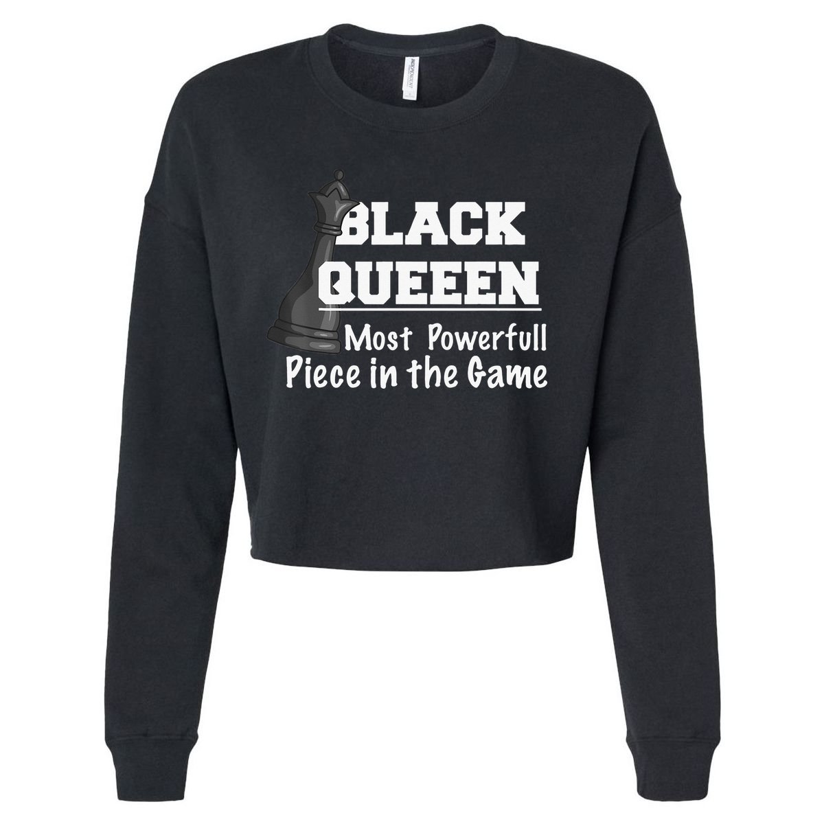 Black History Month Black Queen Cropped Pullover Crew