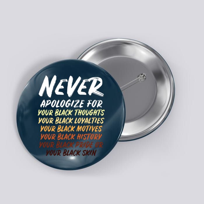 Black History Month Not Sorry For Being Black Women Button