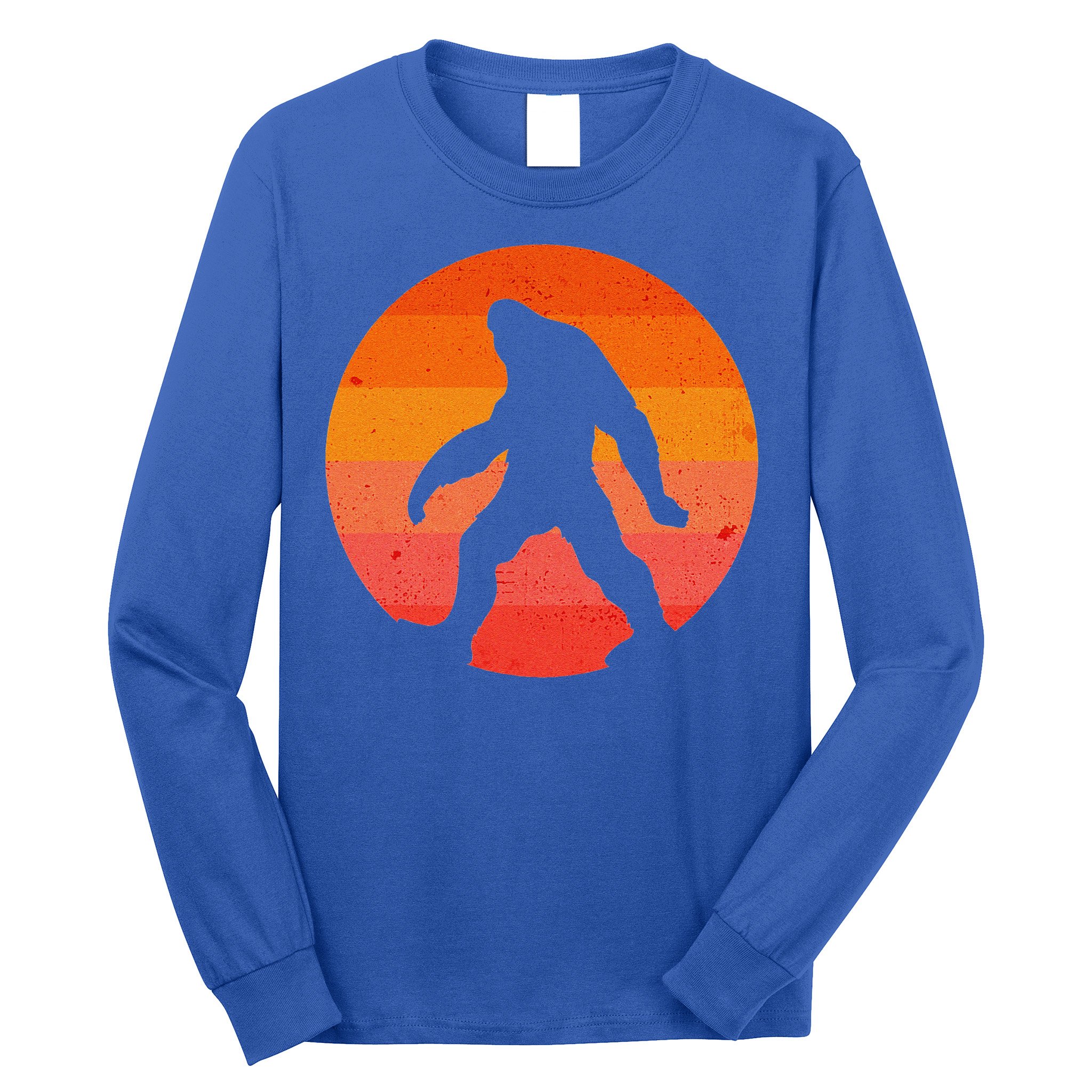 Bigfoot Halloween Moon Vintage Costume Sasquatch Yeti Gift Long Sleeve Shirt