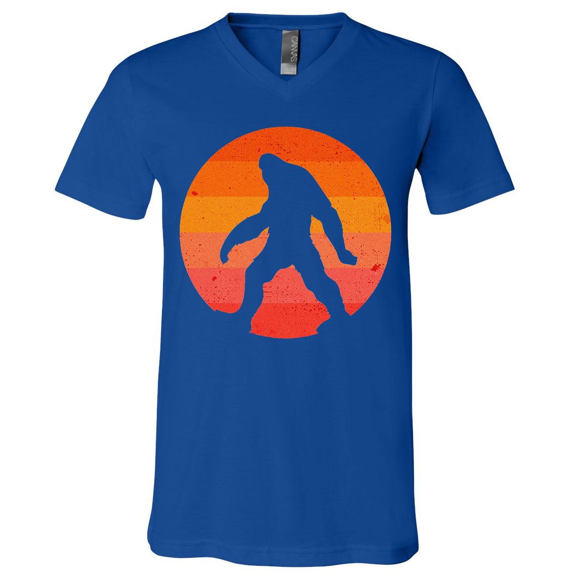 Bigfoot Halloween Moon Vintage Costume Sasquatch Yeti Gift V-Neck T-Shirt