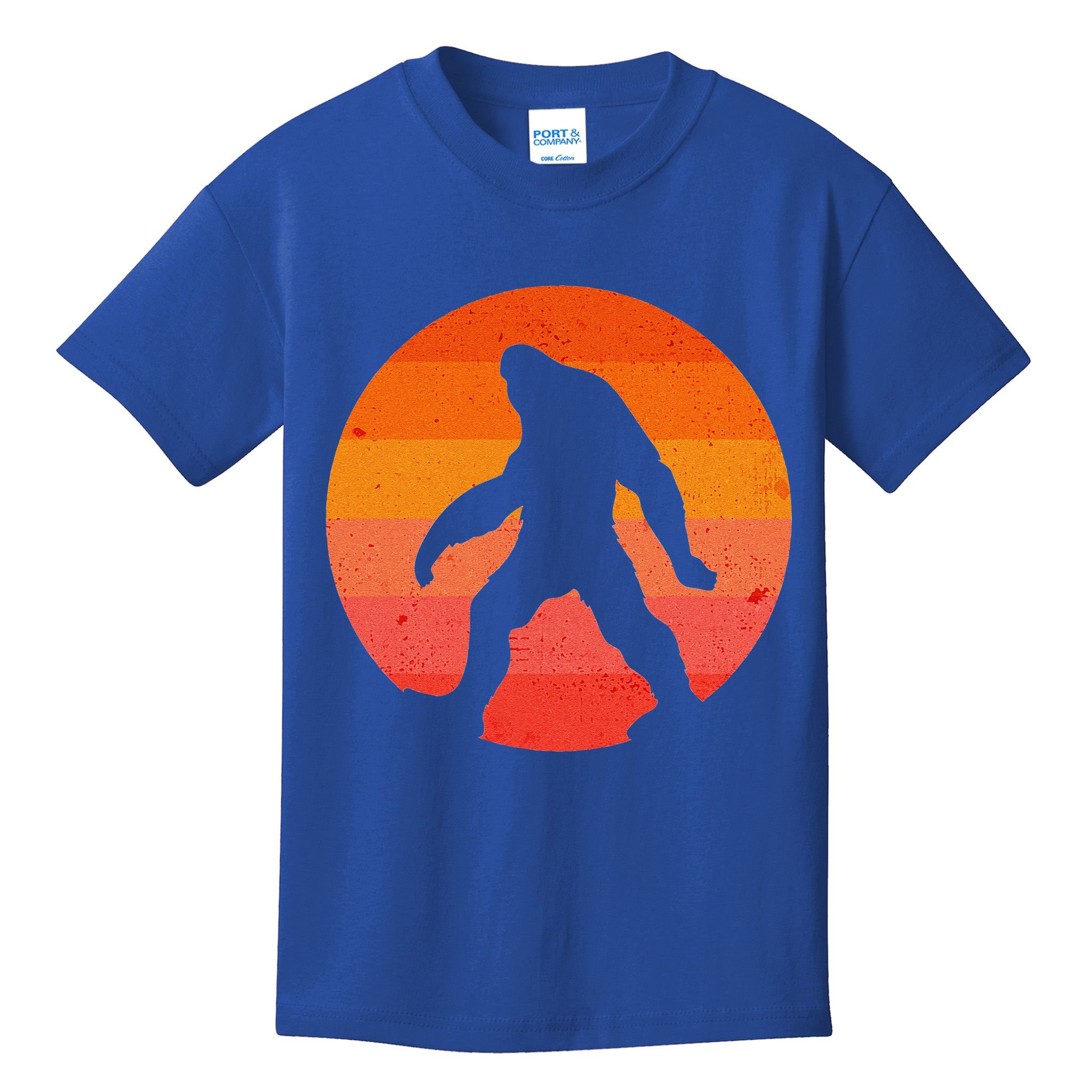 Bigfoot Halloween Moon Vintage Costume Sasquatch Yeti Gift Kids T-Shirt