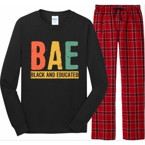 Black History Month Funny Gift Black Pride Bae Black And Educated Cool Gift Long Sleeve Pajama Set