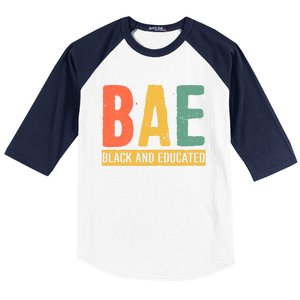 Black History Month Funny Gift Black Pride Bae Black And Educated Cool Gift Baseball Sleeve Shirt