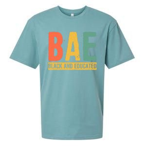 Black History Month Funny Gift Black Pride Bae Black And Educated Cool Gift Sueded Cloud Jersey T-Shirt