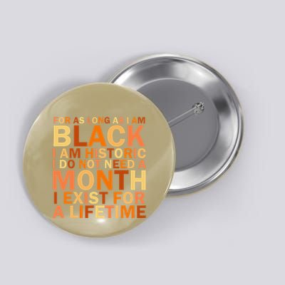 Black History Month For As Long As I Am Black I Am Historic .Png Button