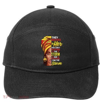 Black History Month African Woman Afro I Am The Storm 7-Panel Snapback Hat