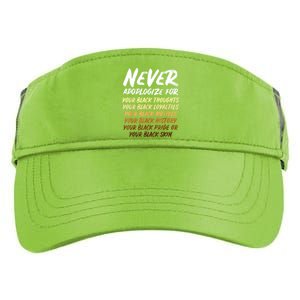 Black History Month Not Sorry For Being Black: & Womens Adult Drive Performance Visor