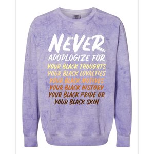 Black History Month Not Sorry For Being Black: & Womens Colorblast Crewneck Sweatshirt