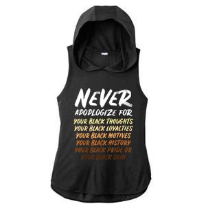 Black History Month Not Sorry For Being Black: & Womens Ladies PosiCharge Tri-Blend Wicking Draft Hoodie Tank