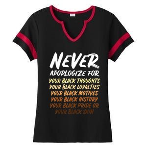 Black History Month Not Sorry For Being Black: & Womens Ladies Halftime Notch Neck Tee