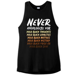 Black History Month Not Sorry For Being Black: & Womens Ladies PosiCharge Tri-Blend Wicking Tank