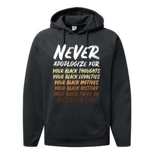 Black History Month Not Sorry For Being Black: & Womens Performance Fleece Hoodie