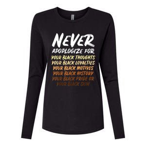 Black History Month Not Sorry For Being Black: & Womens Womens Cotton Relaxed Long Sleeve T-Shirt