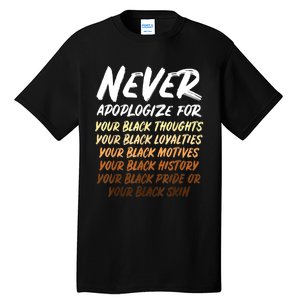 Black History Month Not Sorry For Being Black: & Womens Tall T-Shirt