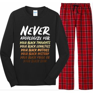 Black History Month Not Sorry For Being Black: & Womens Long Sleeve Pajama Set