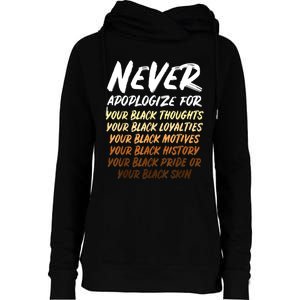 Black History Month Not Sorry For Being Black: & Womens Womens Funnel Neck Pullover Hood