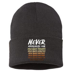 Black History Month Not Sorry For Being Black: & Womens Sustainable Knit Beanie