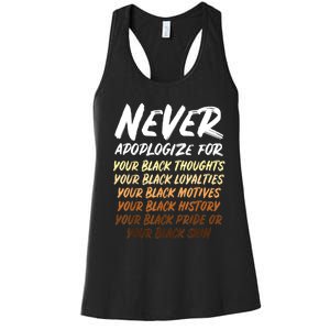 Black History Month Not Sorry For Being Black: & Womens Women's Racerback Tank